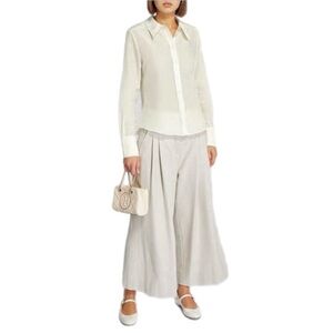 ME+EM NWT Silk Cotton Cloud Layering Shirt in Cream Women’s Size 12